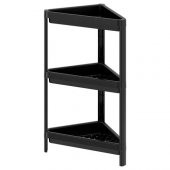 Banyo Raf Ünitesi Üçgen Raf IKEA Siyah Pratik Raf Ünitesi 33x33x71 cm - 1