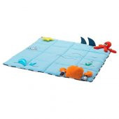 Oyuncaklı Bebek Oyun Halısı 114x114 cm Mavi Renk Aktivite Oyun Halısı - 1