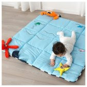 Oyuncaklı Bebek Oyun Halısı 114x114 cm Mavi Renk Aktivite Oyun Halısı - 2