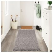 Kilim ,Halı, Siyah-Natürel 80x150 cm Yıkanır Halı %100 pamuk - 4
