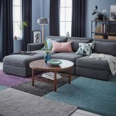 Halı 80x150 Cm IKEA Gri Renk Parlak Tüy Yıkanmaz Modern Halı - 5