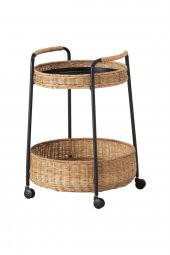 Lubban Tekerlekli Yan Sehpa Rattan-antrasit IKEA - 2