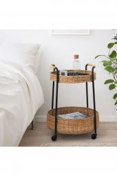 Lubban Tekerlekli Yan Sehpa Rattan-antrasit IKEA - 3