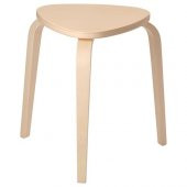 Natürel Renk Tabure 42x48x45 Cm IKEA Huş Ağacı Tabure-Sandalye Tekli - 1