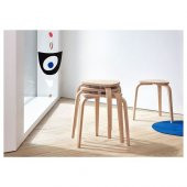 Natürel Renk Tabure 42x48x45 Cm IKEA Huş Ağacı Tabure-Sandalye Tekli - 4