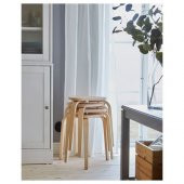 Natürel Renk Tabure 42x48x45 Cm IKEA Huş Ağacı Tabure-Sandalye Tekli - 5