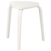 Beyaz Renk Tabure 42x48x45 Cm IKEA Huş Ağacı Tabure-Sandalye Tekli - 1