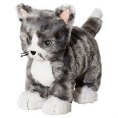 Peluş Kedi Yumuşak Oyuncak, Gri-Beyaz MeridyenDukkan Oyuncak Kedi - 1