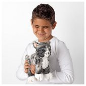 Peluş Kedi Yumuşak Oyuncak, Gri-Beyaz MeridyenDukkan Oyuncak Kedi - 2