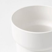 Beyaz Saksı 12 Cm ,Kalın Plastik 12 Cm Yapay Bitki-Çiçek Saksı,Deliksiz İç*Dış Mekan - 3