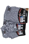 Seher Erkek Boxer 3' Lü Paket Desenli Pamuklu Penye rar00830 - 3