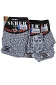 Seher Erkek Boxer 3' Lü Paket Desenli Pamuklu Penye rar00830 - 2