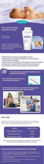 Lansinoh Anne Sütü Saklama Poşeti 50 Adet - 2