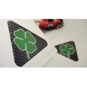 Alfa Romeo Yonca Logo Yan Çamurluk 3M 3D Karbon Damla Logo Amblem Seti thumbnail 1