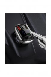 Bluetooth Araç Aktarım Kiti Mp3 Araç Kiti 36w Qc 4.0 Dual Usb Type-c Araç Şarjı 6953156297166 - 3