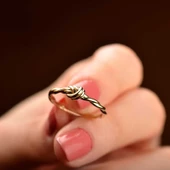 14k Altın Aşk Düğümü Yüzük thumbnail 3