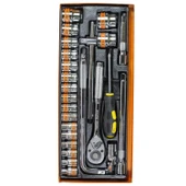 Tatian 25 Parça Lokma Takımı Tornavida Uzatma Cırcırlı 1/2 6 Köşe thumbnail 3