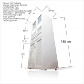 Şişmez Paslanmaz Çürümez Suya Dayanıklı PVC Banyo Wc Çadır Karavan Sahra Arazi Balkon Dolabı Dolap - 2