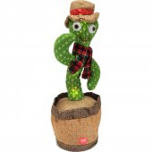 ASF Yılbaşı Hediyesi Oynayan Taklitçi Kaktüs Müzikli Işıklı Saksı Peluş Oyuncak Cactus - 1