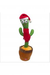 ASF Yılbaşı Hediyesi Oynayan Taklitçi Kaktüs Müzikli Işıklı Saksı Peluş Oyuncak Cactus - 2