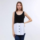 DRR Moda Sıfır Kol Garnili Tunik / Bluz - 1