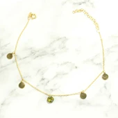 925 Ayar Gümüş Peridot Taşlı Yuvarlak Modeli Halhal thumbnail 2