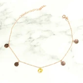 925 Ayar Gümüş Limon Kuvars Taşlı Yuvarlak Modeli Halhal thumbnail 3