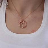 925 Ayar Rose Gümüş Oğlak Burcu Kolye thumbnail 5