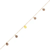 925 Ayar Gümüş Limon Kuvars Taşlı Yuvarlak Modeli Halhal thumbnail 1