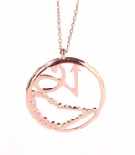 925 Ayar Rose Gümüş Oğlak Burcu Kolye thumbnail 3