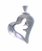 925 Ayar Gümüş Rodajlı Kalp Kolye Ucu thumbnail 2