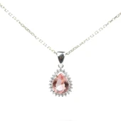 925 Ayar Gümüş Damla Zultanit Taşlı Anturaj Kolye thumbnail 1