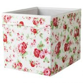Kare Ev Düzeni Kutu Düzenleyici Kutu IKEA Düzenleme Saklama Kutusu Çiçek Desenli 33x38x33 cm - 1