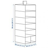 Dolap İçi Bölmeli Düzenleyici Ölçü 30x30x90 cm Beyaz-Gri Renk IKEA Bölmeli Düzenleyici Kareli - 4