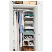 Dolap İçi Bölmeli Düzenleyici Ölçü 30x30x90 cm Beyaz-Gri Renk IKEA Bölmeli Düzenleyici Kareli - 6