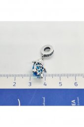 Bileklik Ve Kolye İçin 925 Ayar Murano Cam Deniz Kaplumbağası Gümüş Charm - 4