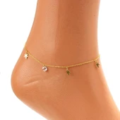 925 Ayar Gümüş Yuvarlak Zirkon Taşlı Yusufçuk Model Halhal thumbnail 3