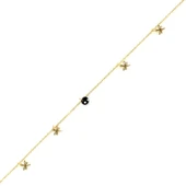 925 Ayar Gümüş Siyah Oniks Taşlı Yusufçuk Model Halhal thumbnail 1