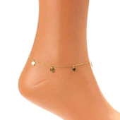 925 Ayar Gümüş Damla Peridot Taşlı Çınar Yapraklı Halhal thumbnail 3