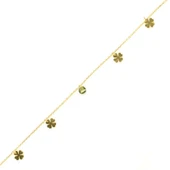 925 Ayar Gümüş Peridot Taşlı 4 Yapraklı Yonca Halhal thumbnail 3