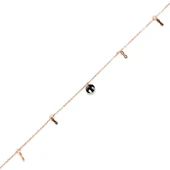 925 Ayar Gümüş Yuvarlak Oniks Taşlı Sonsuzluk Model Halhal thumbnail 3