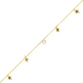 925 Ayar Gümüş Yuvarlak Zirkon Taşlı Yusufçuk Model Halhal thumbnail 1