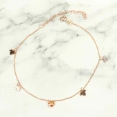 925 Ayar Gümüş Yuvarlak Sitrin Taşlı Çınar Yaprağı Halhal thumbnail 2