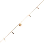 925 Ayar Gümüş Yuvarlak Sitrin Taşlı Sonsuzluk Model Halhal thumbnail 1