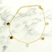 925 Ayar Gümüş Yuvarlak Zirkon Taşlı Kelebek Model Halhal thumbnail 2