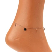 925 Ayar Gümüş Yuvarlak Oniks Taşlı Sonsuzluk Model Halhal thumbnail 1