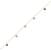 925 Ayar Gümüş Yuvarlak Sitrin Taşlı Çınar Yaprağı Halhal thumbnail 1