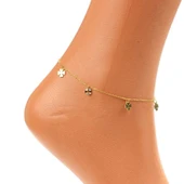 925 Ayar Gümüş Peridot Taşlı 4 Yapraklı Yonca Halhal thumbnail 2