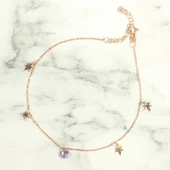 925 Ayar Gümüş Yuvarlak Ametist Taşlı Yusufçuk Model Halhal thumbnail 2