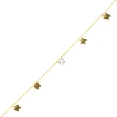 925 Ayar Gümüş Yuvarlak Zirkon Taşlı Kelebek Model Halhal thumbnail 1